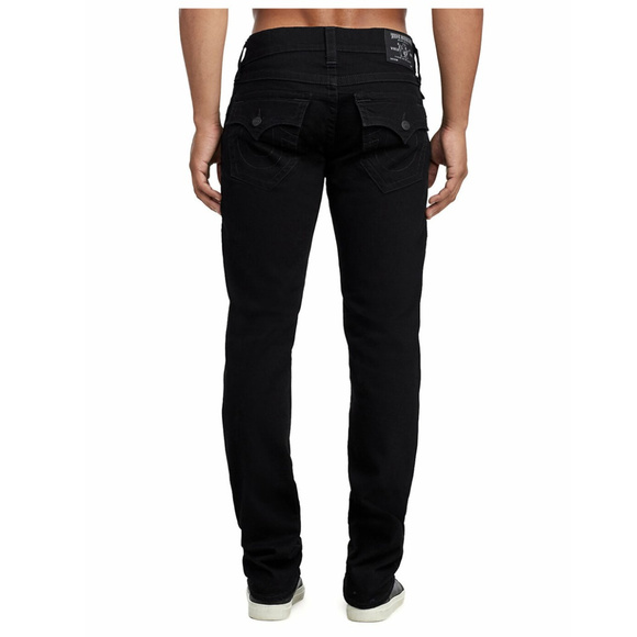 True Religion Men's Rocco Skinny Fit Stretch Jeans w/ Flaps in Body Rinse Black - Picture 5 of 5